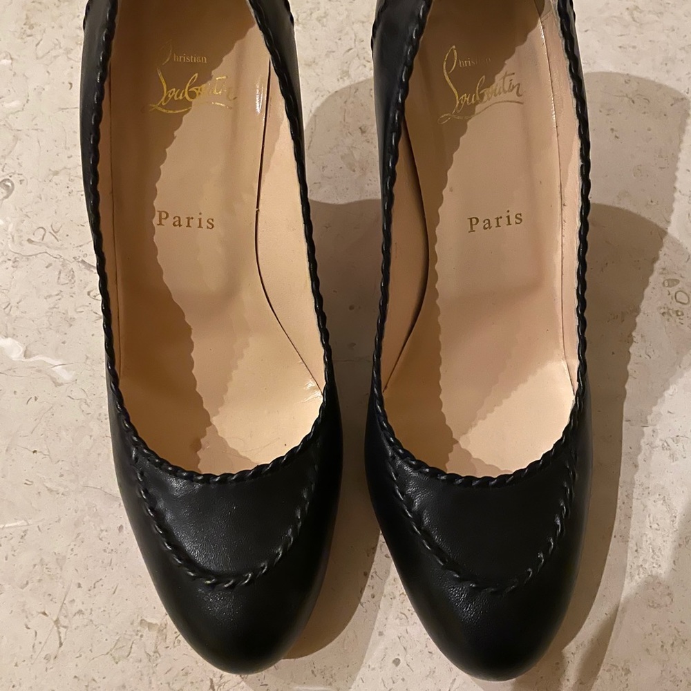 Christian Louboutin Black Leather Heels